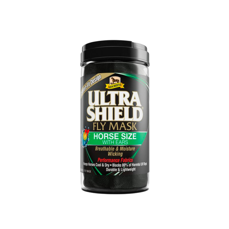 Absorbine - Masque anti-mouche avec oreilles UltraShield FlyMask noir