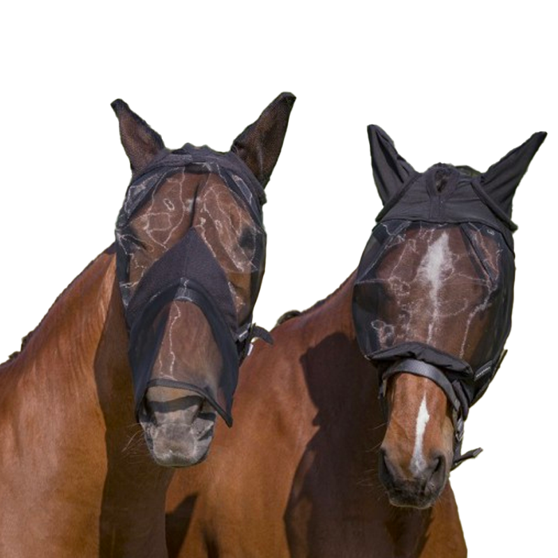 Equithème - Masque anti-mouches et UV Doux noir | - Ohlala