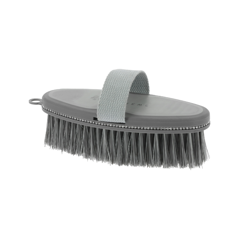 Equithème - Brosse douce Je T'aime strass gris