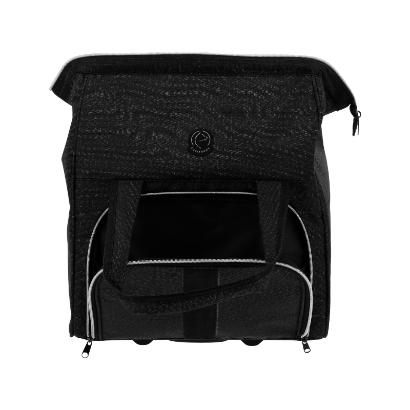 Equithème - Sac de pansage à roulette noir