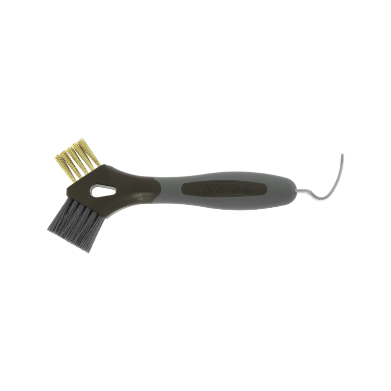 Hippotonic - Cure pied brosse métal 3 en 1 marron
