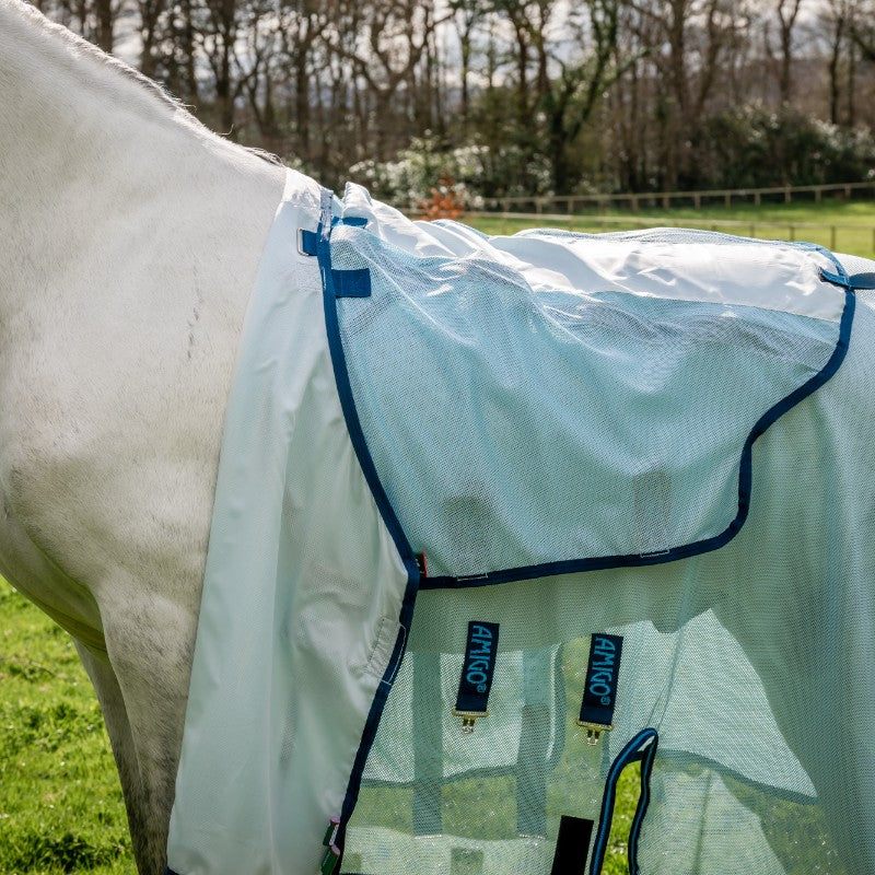 Horseware - Chemise anti-mouches Amigo Bug Buster azure blue/ marine/ bleu éléctrique