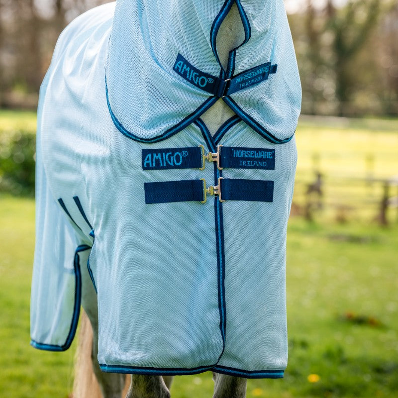Horseware - Chemise anti-mouches Amigo Bug Buster azure blue/ marine/ bleu éléctrique