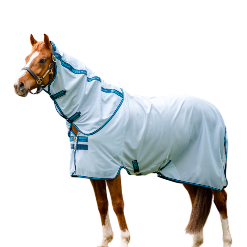 Horseware - Chemise anti-mouches Amigo Bug Rug azur blue/ marine/ bleu éléctrique