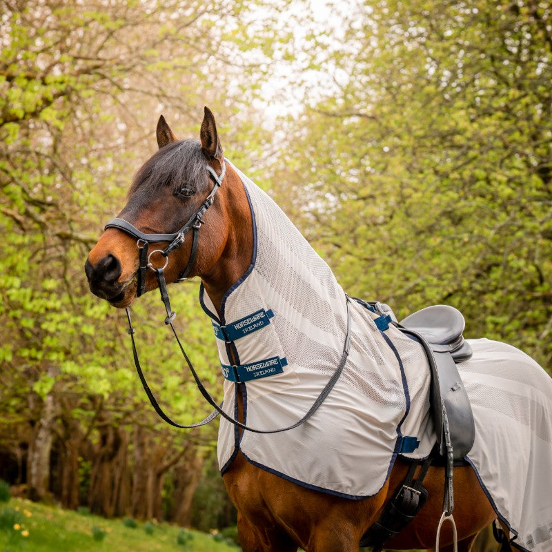 Horseware - Chemise anti-mouches Flyrider chalk/ marine