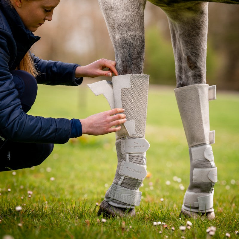 Horseware - Guêtres anti-mouches Tech-Fit Flyboot silver (x4)
