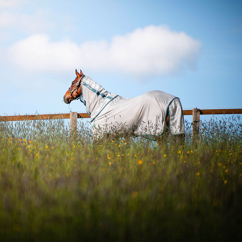 Horseware - Chemise anti-mouches Amigo Ameco Bug Bug argent/ bleu canard | - Ohlala