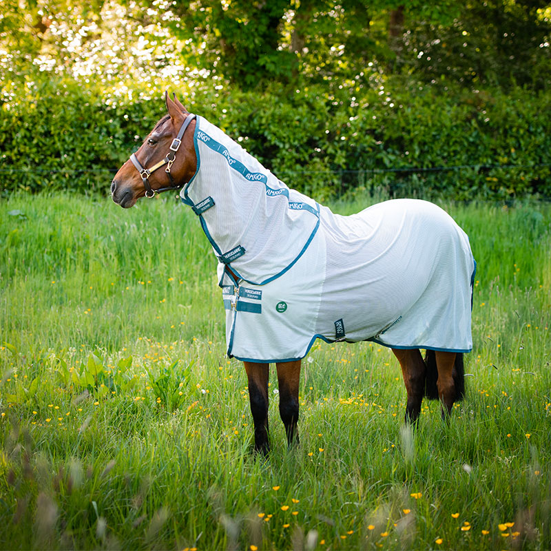 Horseware - Chemise anti-mouches Amigo Ameco Bug Bug argent/ bleu canard | - Ohlala