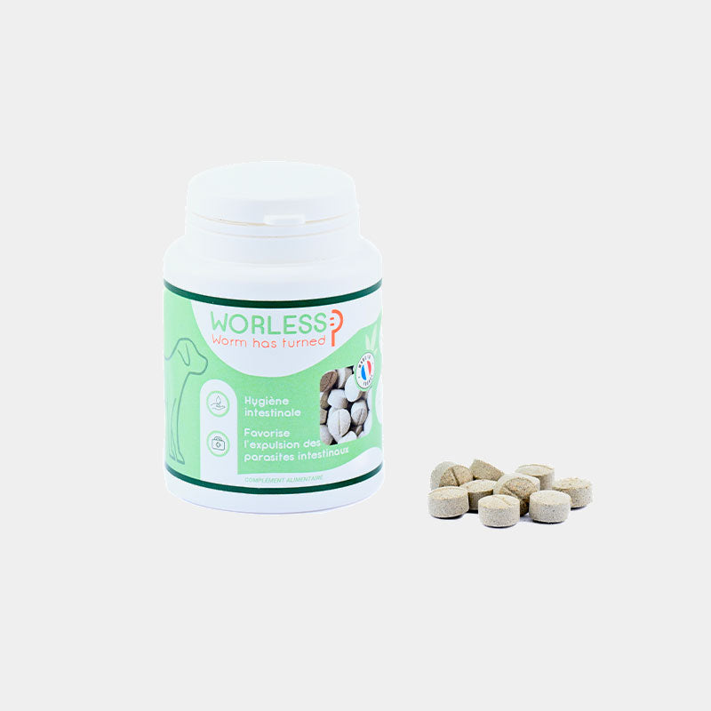 Happy Scoop - Complément alimentaire comprimés parasites intestinaux Worless pour chiens
