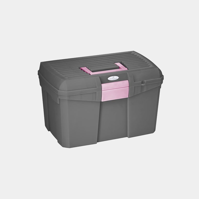 Hippotonic - Coffre de pansage gris/rose