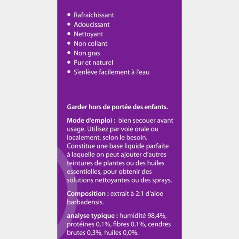 Hilton Herbs - Gel Aloe vera interne ou externe 500ml | - Ohlala