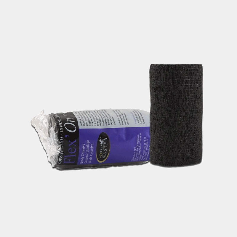Horse Master - Bande de soin cohésive élastique multi-usage Flex'on noir | - Ohlala