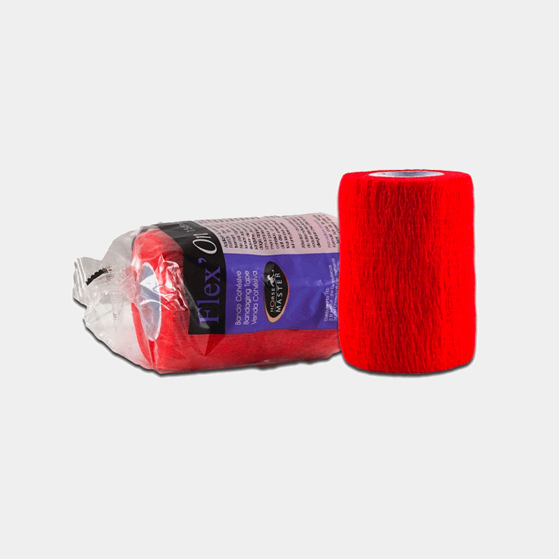 Horse Master - Bande de soin cohésive élastique multi-usage Flex'on rouge | - Ohlala