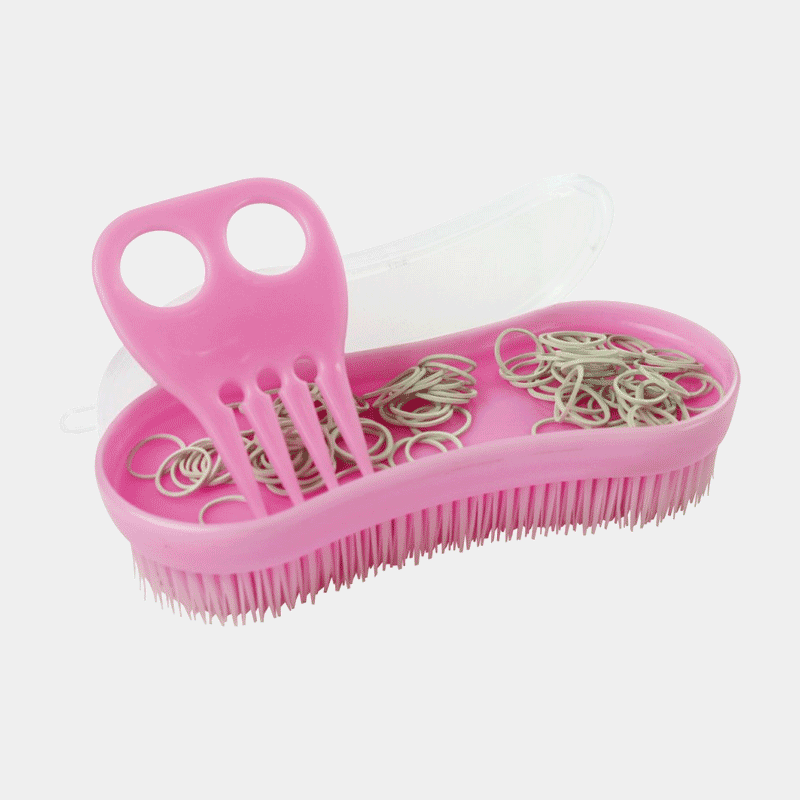 Hippotonic - Brosse à natter rose | - Ohlala