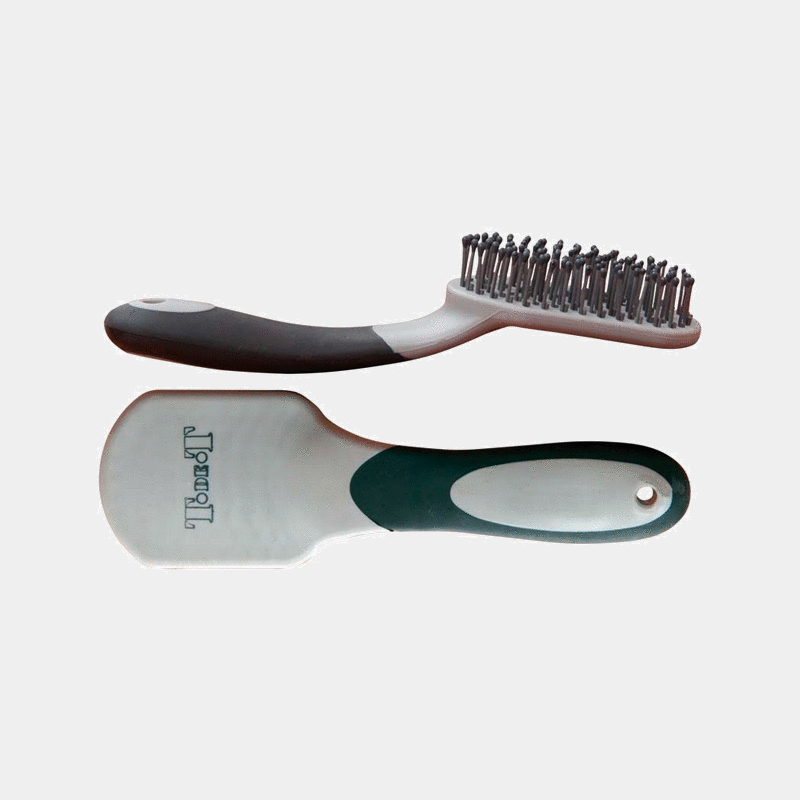 TdeT - Brosse à crins noir/gris | - Ohlala