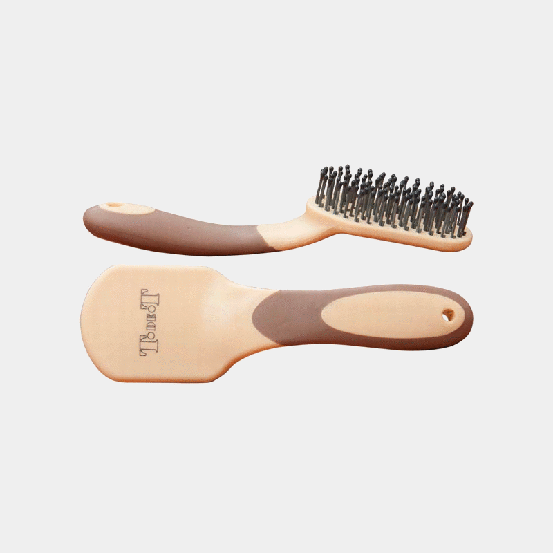 TdeT - Brosse à crins marron/beige | - Ohlala