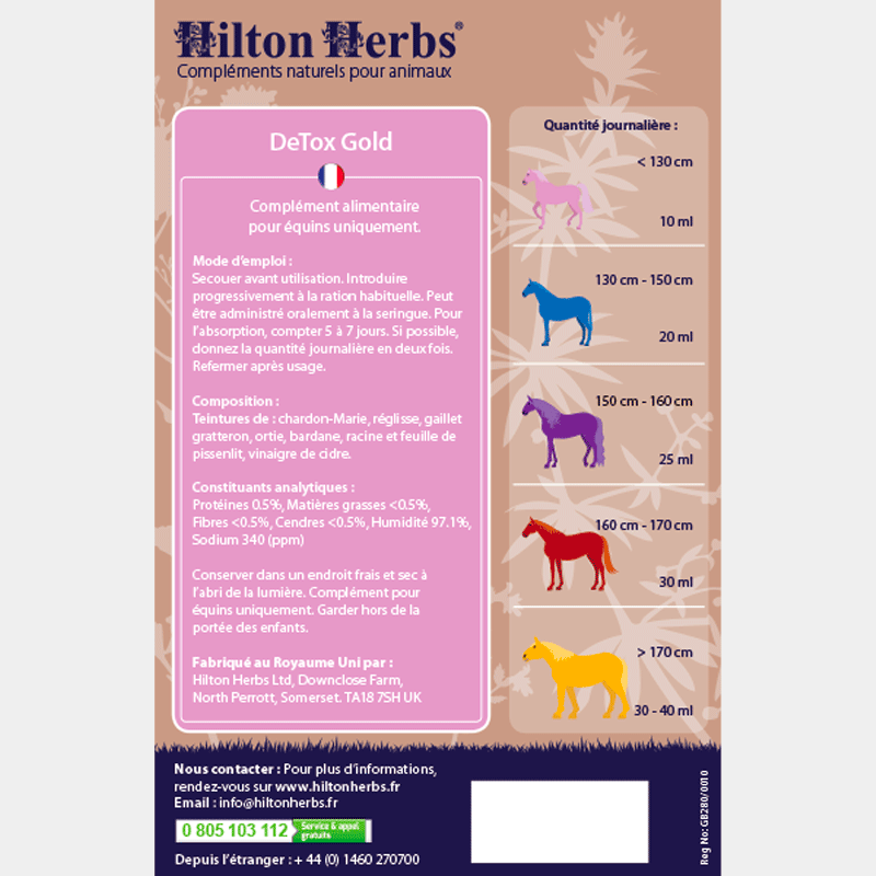 Hilton Herbs - Compléments alimentaire Drainage foie reins DETOX GOLD 3L | - Ohlala