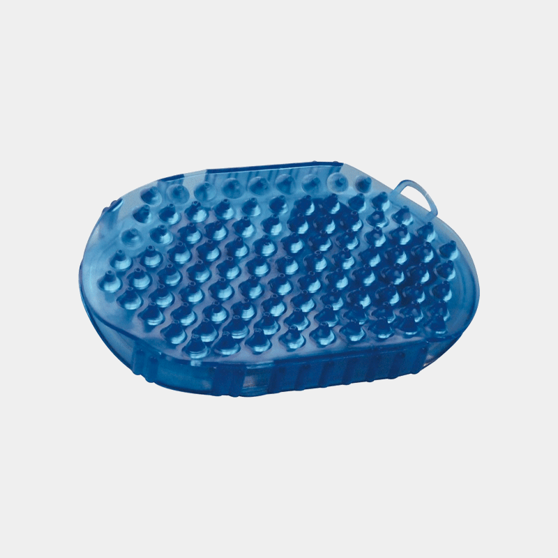 Hippotonic - Gant double face étrille et massage bleu