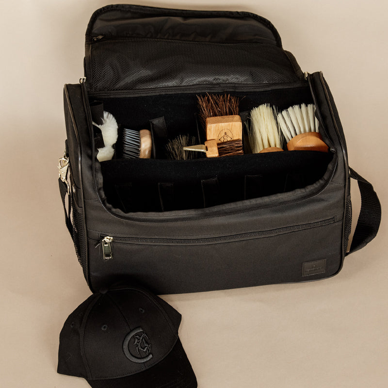 Grooming Deluxe - Set Grooming bag de pansage noir + brosses