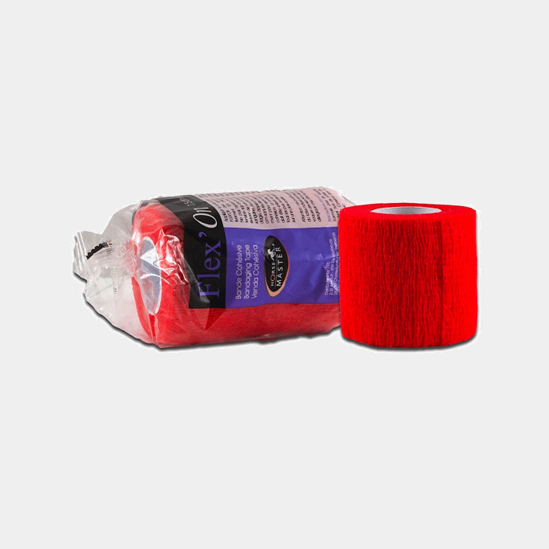 Horse Master - Bande de soin cohésive élastique multi-usage Flex'on rouge | - Ohlala