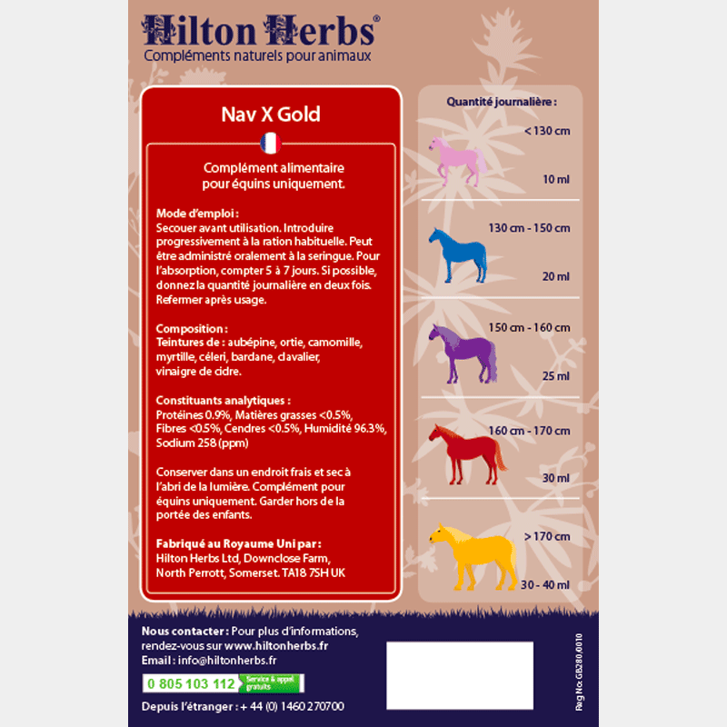Hilton Herbs - Compléments alimentaire Fourbure & Naviculaire NAV X GOLD 1L | - Ohlala