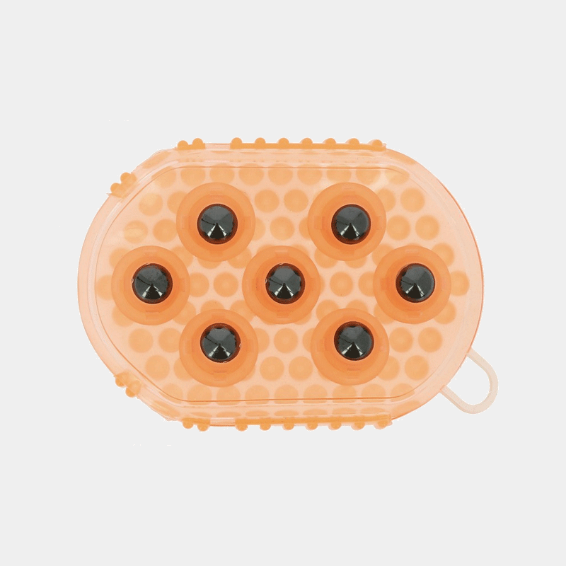 Hippotonic - Gant double face étrille et massage orange