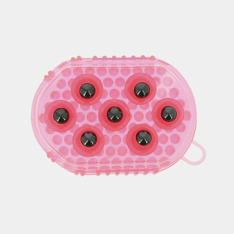Hippotonic - Gant double face étrille et massage rose
