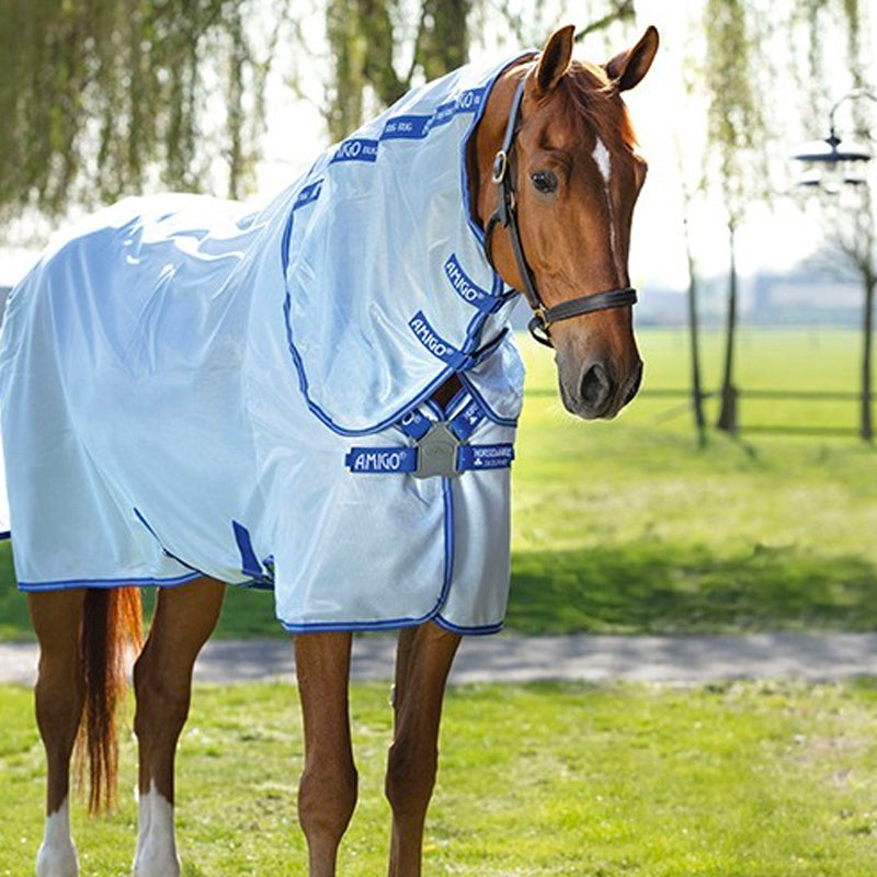 Horseware - Couverture anti-mouches Amigo XL Bug Rug asur/ bleu/ ivoire | - Ohlala