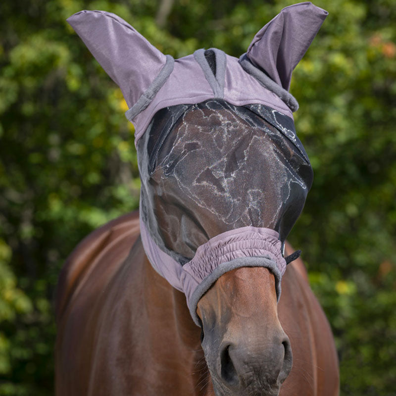 Equithème - Masque anti-mouches et UV doux gris | - Ohlala