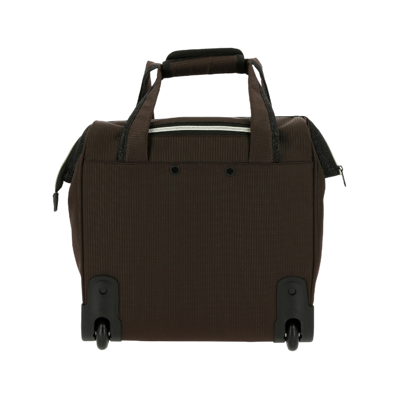 Equithème - Sac de pansage à roulette brun