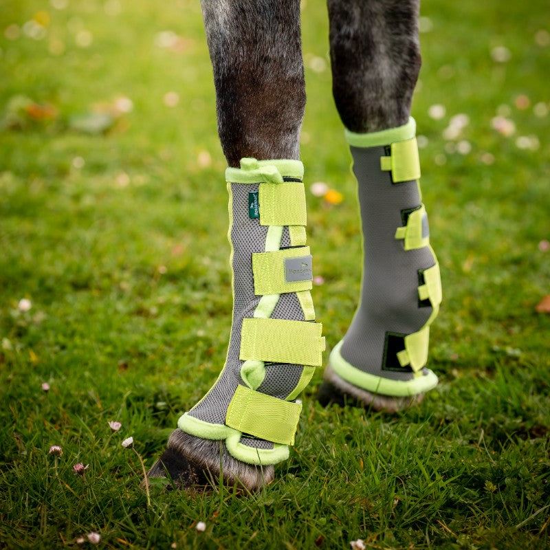 Horseware - Guêtres anti-mouches Flyboot silver/ lime (x4)