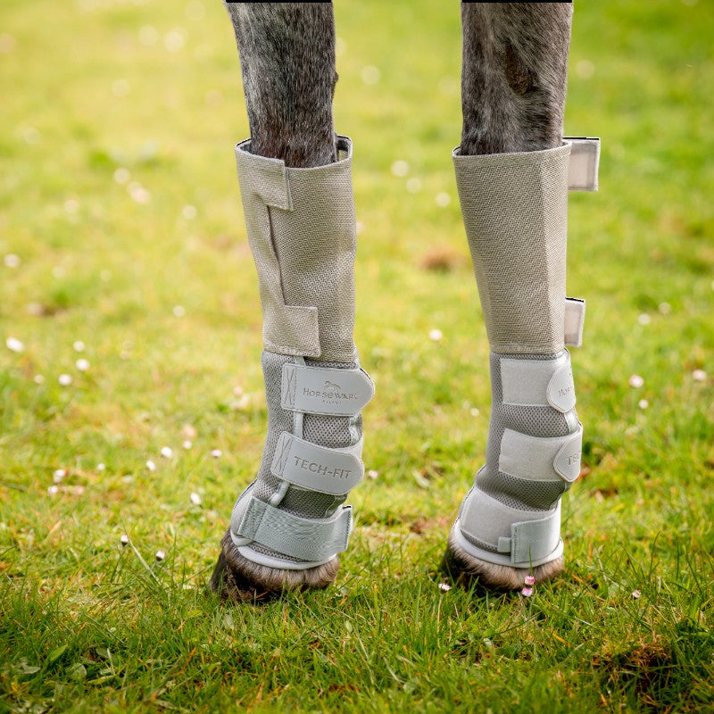 Horseware - Guêtres anti-mouches Tech-Fit Flyboot silver (x4)