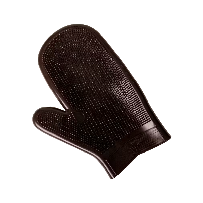 Grooming Deluxe - Gant de Grooming en caoutchouc brun