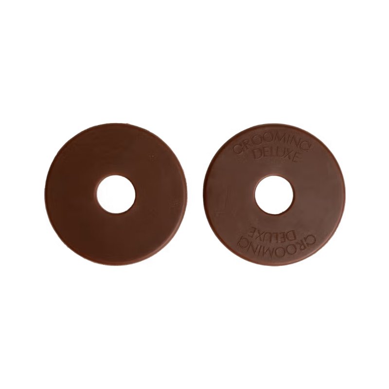 Grooming Deluxe - Rondelles de mors en silicone grand trou marron (x2)