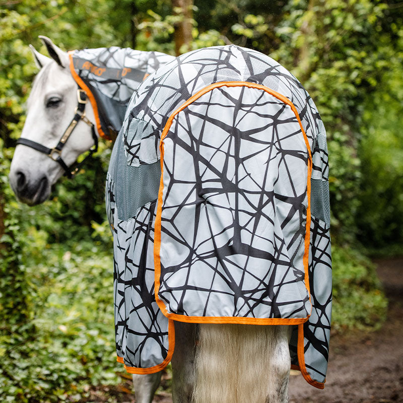 Horseware - Couverture anti-mouches Amigo camofly gris/ orange | - Ohlala