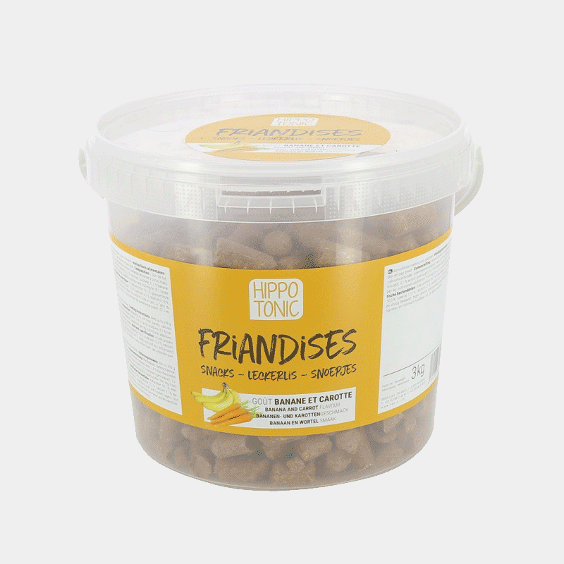 Hippotonic - Friandises pour chevaux banane et carotte 3kg