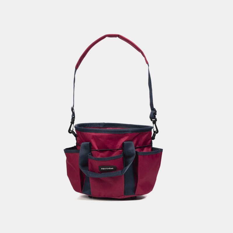 Equithème - Sac de pansage multipoches bordeaux/marine