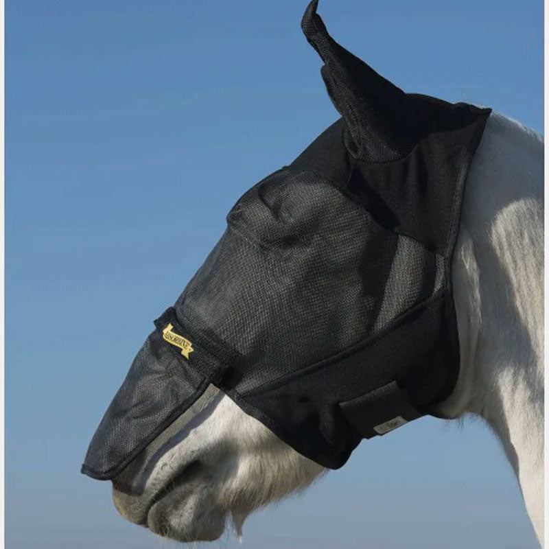 Absorbine - Masque anti-mouches avec nez amovible avec oreilles UltraShield FkyMask noir