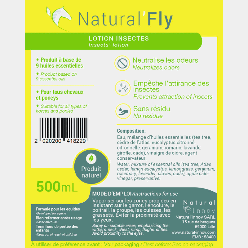 Natural' Innov - Spray anti-insectes Natural'Fly 500ml | - Ohlala