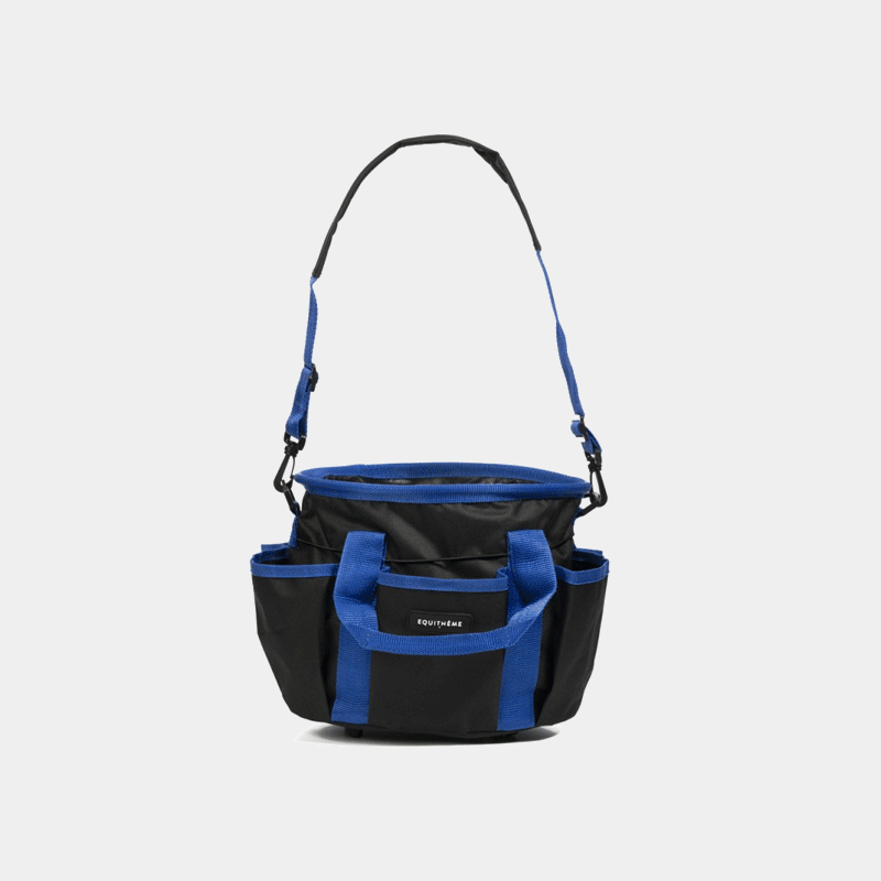 Equithème - Sac de pansage multipoches noir/bleu